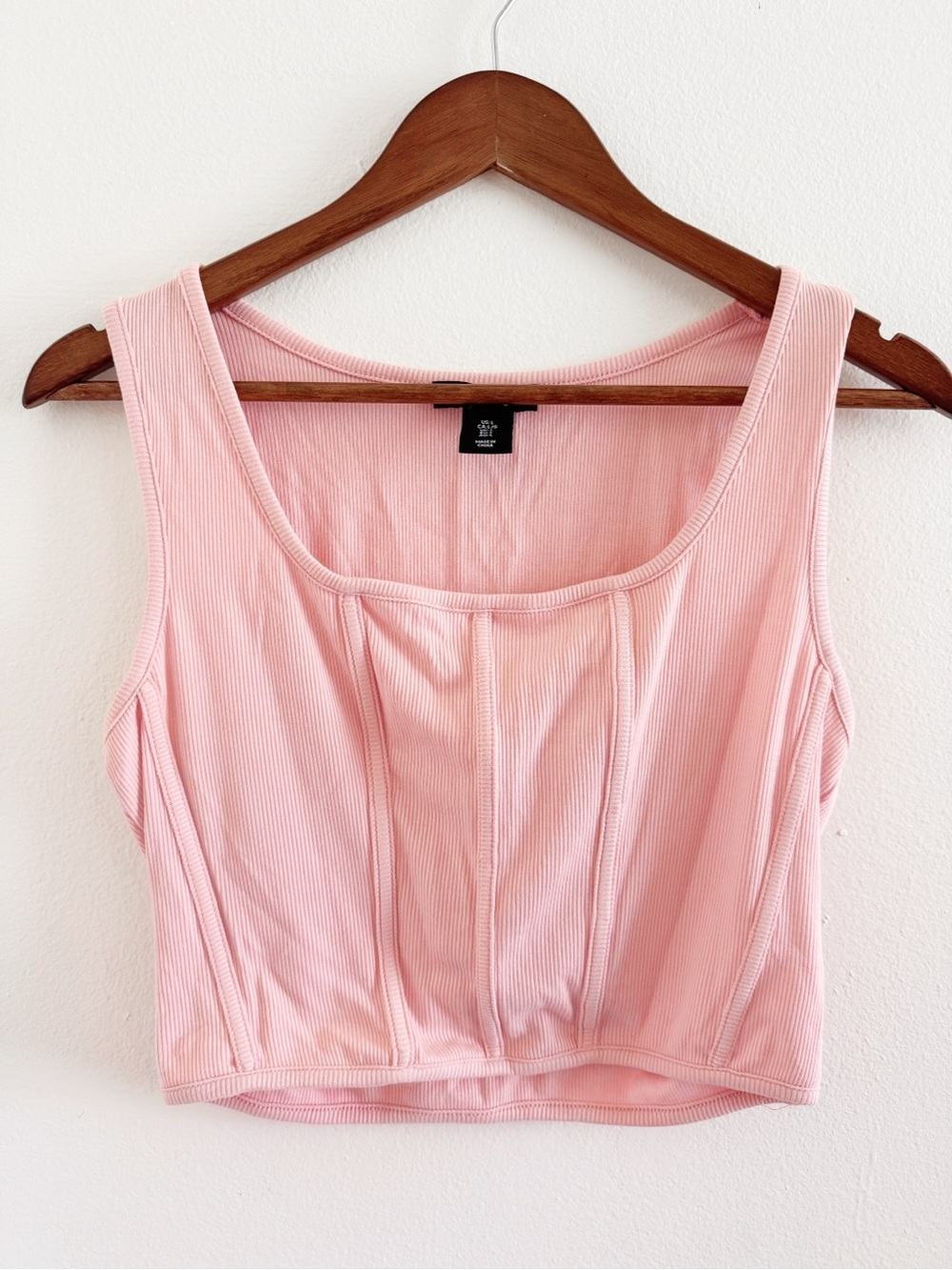 Sincerely Jules Pink Ribbed Cropped Tank large